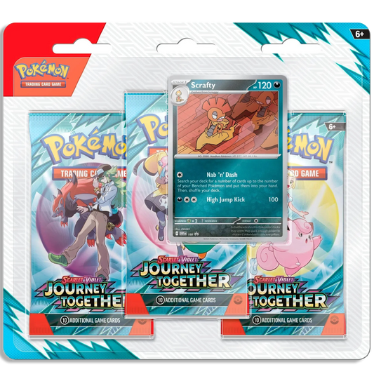 Pokémon Journey Together 3-Pack Blister Scrafty (EN)